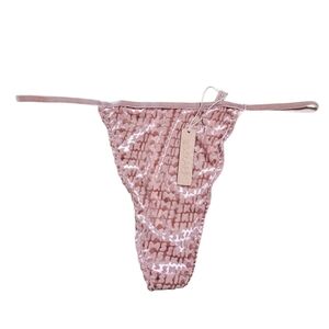 SKIMS Velvet LogoT-String Thong Sienna XL